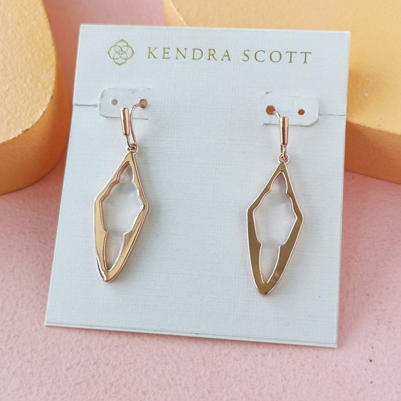 Kendra Scott - Elongated Abbie Rose Gold Open Frame Earrings - Picture 1 of 3